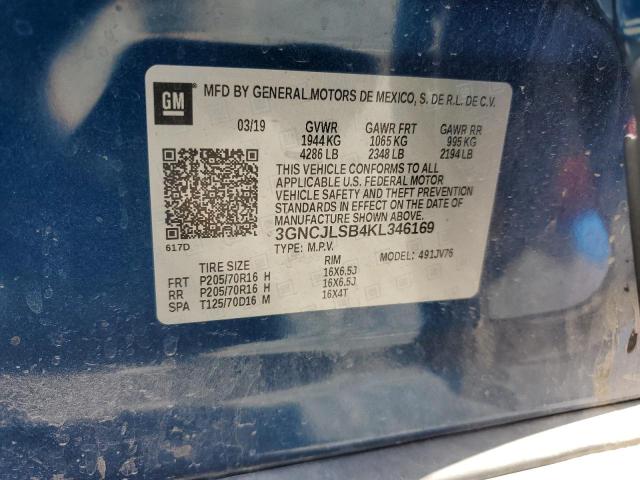 2019 CHEVROLET TRAX 1LT - 3GNCJLSB4KL346169