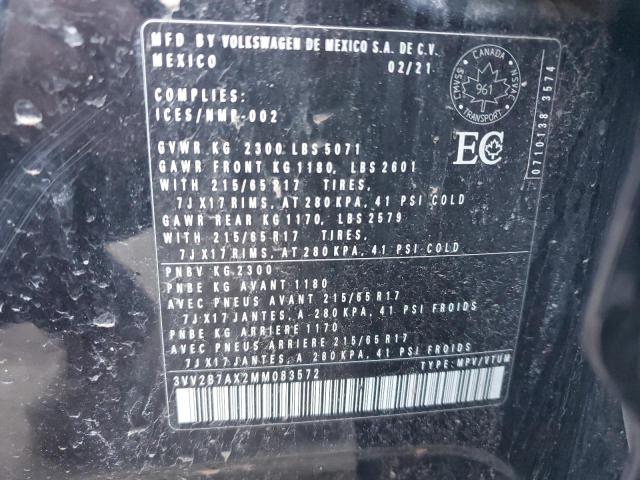 2021 VOLKSWAGEN TIGUAN SE - 3VV2B7AX2MM083572
