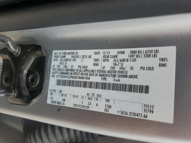 2016 FORD F150 SUPER - 1FTEW1CP0GFA66154