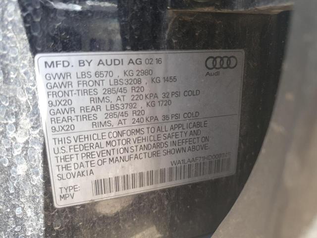 2017 AUDI Q7 PREMIUM - WA1LAAF71HD009745