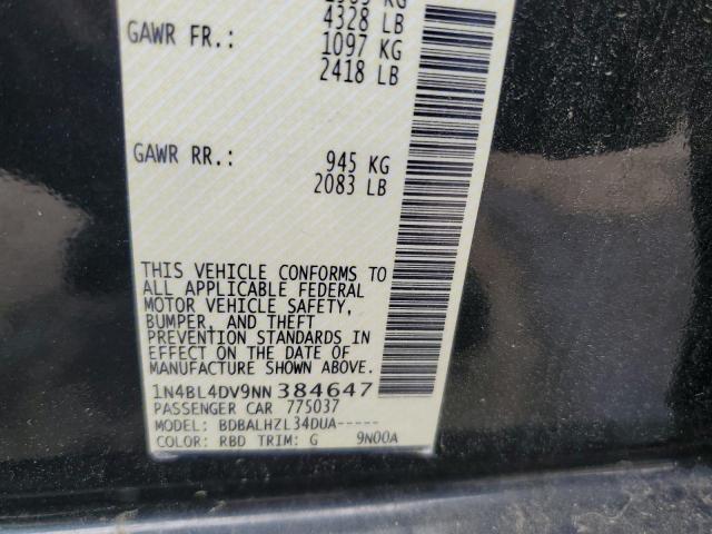 2022 NISSAN ALTIMA SV 1N4BL4DV9NN384647