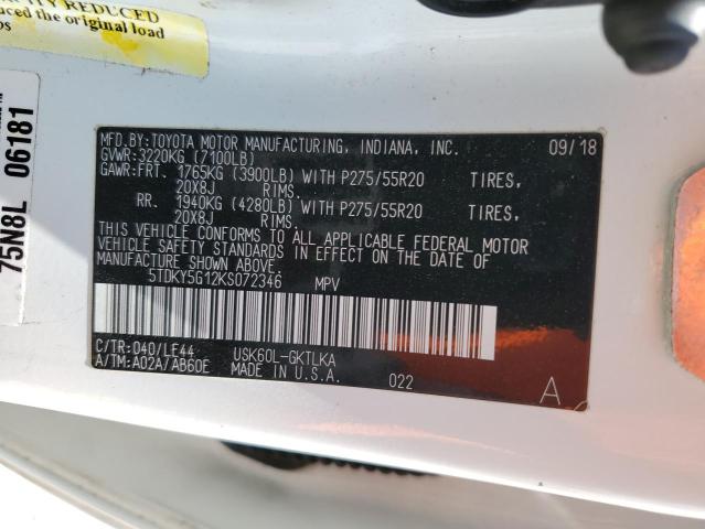 2019 TOYOTA SEQUOIA LI - 5TDKY5G12KS072346