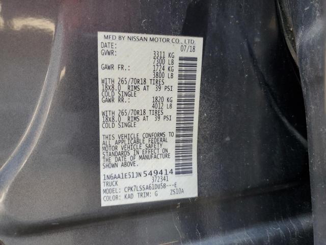2018 NISSAN TITAN SV 1N6AA1E51JN549414