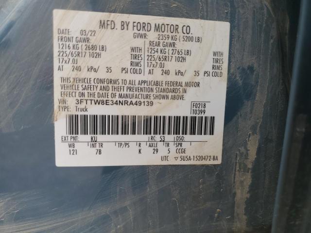 2022 FORD MAVERICK X - 3FTTW8E34NRA49139