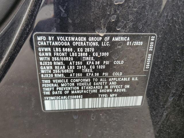2020 VOLKSWAGEN ATLAS CROS - 1V2MC2CA9LC206962