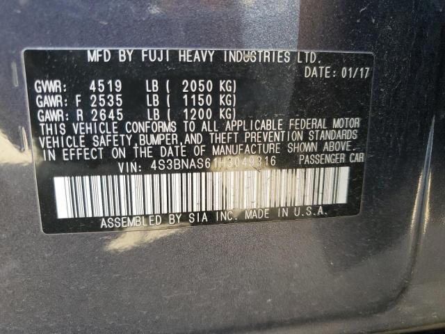 2017 SUBARU LEGACY SPO 4S3BNAS61H3049316