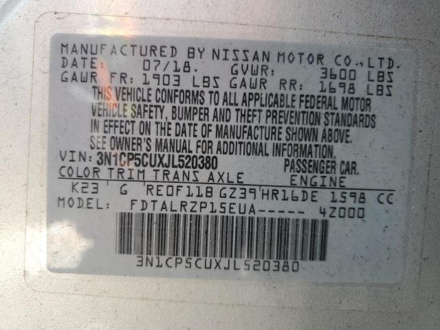 2018 NISSAN KICKS S - 3N1CP5CUXJL520380