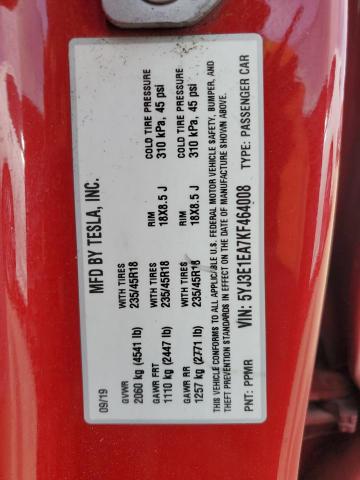 2019 TESLA MODEL 3 - 5YJ3E1EA7KF464008