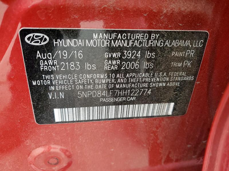 2017 HYUNDAI ELANTRA SE - 5NPD84LF7HH122774