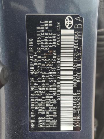 2015 TOYOTA COROLLA L - 5YFBURHE3FP196886
