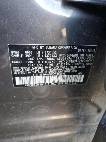 2019 SUBARU ASCENT TOU 4S4WMARD0K3428979