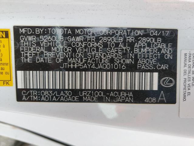 2018 LEXUS LC 500 JTHHP5AY4JA001016