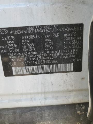 2018 HYUNDAI SANTA FE S - 5NMZTDLB8JH107866