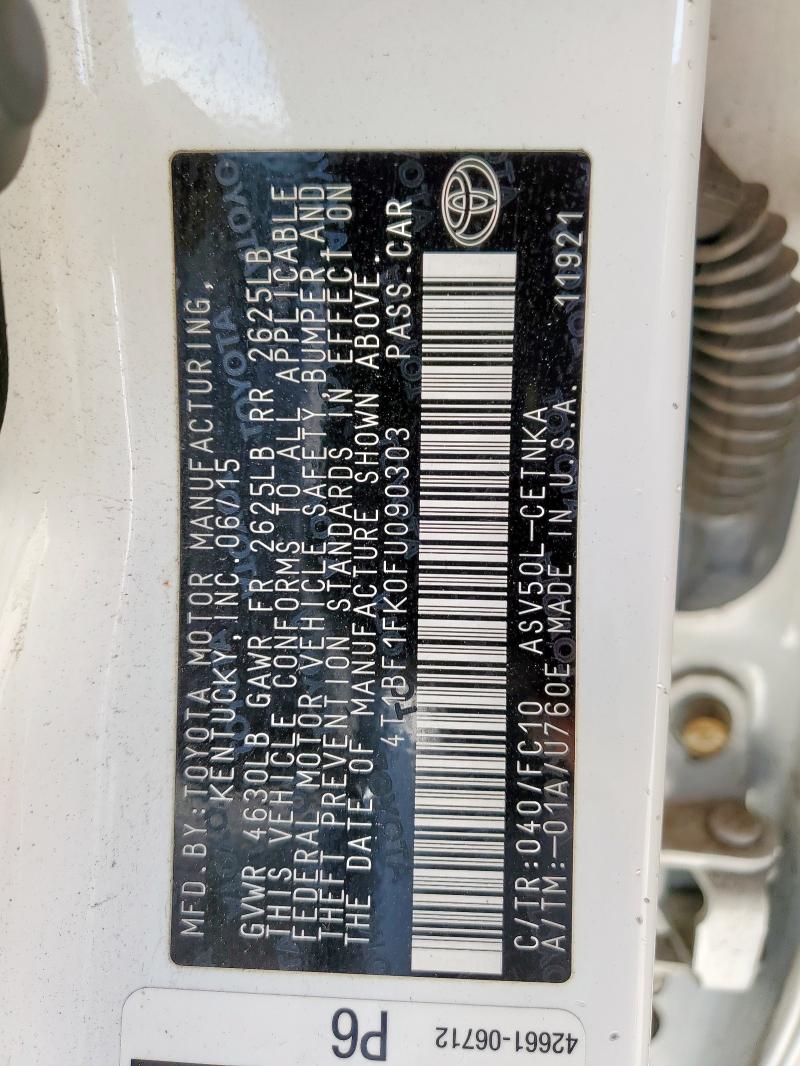 2015 TOYOTA CAMRY LE - 4T1BF1FK0FU090303