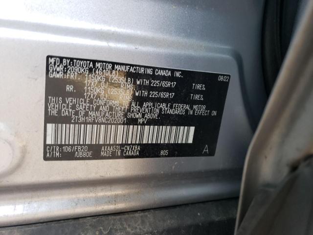 2022 TOYOTA RAV4 LE 2T3H1RFV8NC202001