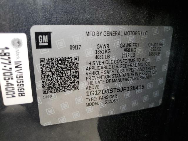 2018 CHEVROLET MALIBU LT - 1G1ZD5ST5JF138415