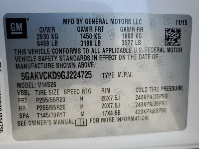 2016 BUICK ENCLAVE - 5GAKVCKD9GJ224725