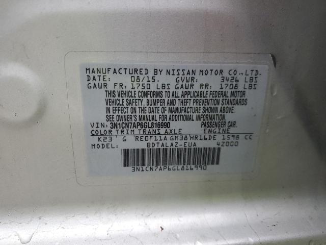 2016 NISSAN VERSA S - 3N1CN7AP6GL816990