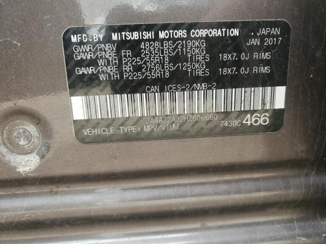2017 MITSUBISHI OUTLANDER - JA4AZ2A32HZ606660