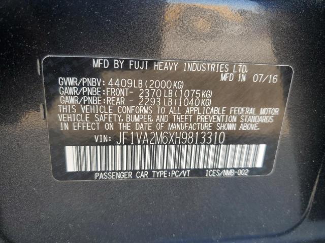2017 SUBARU WRX STI JF1VA2M6XH9813310