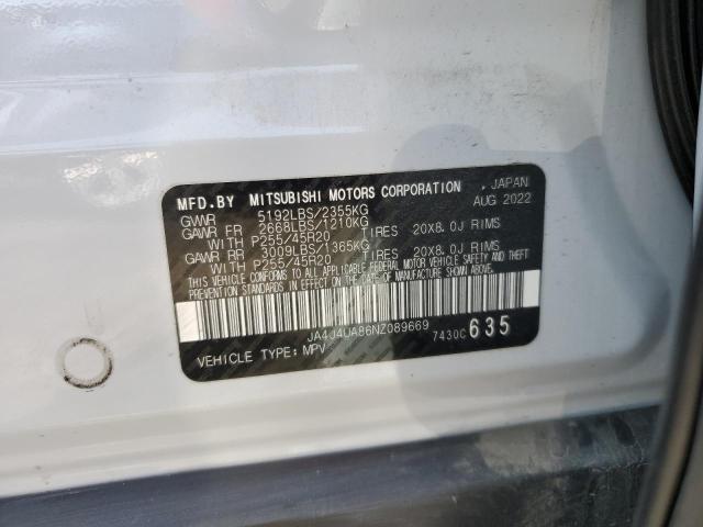 2022 MITSUBISHI OUTLANDER - JA4J4UA86NZ089669