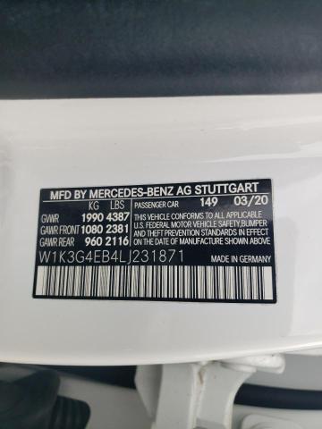 2020 MERCEDES-BENZ A 220 W1K3G4EB4LJ231871