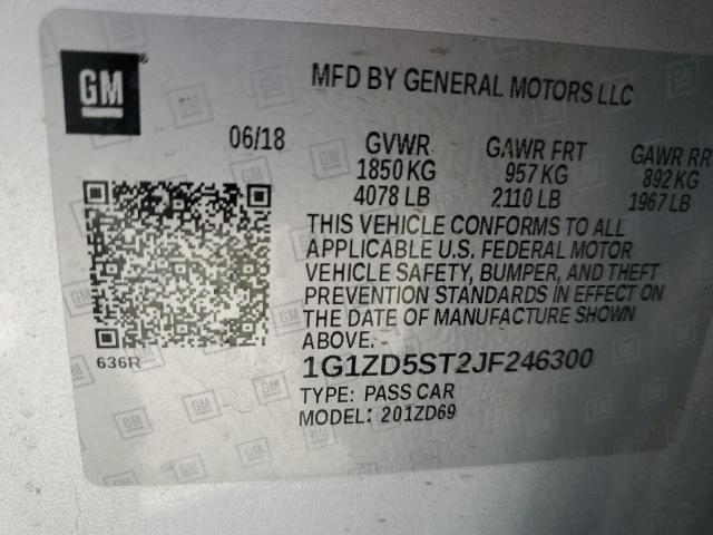 2018 CHEVROLET MALIBU LT - 1G1ZD5ST2JF246300