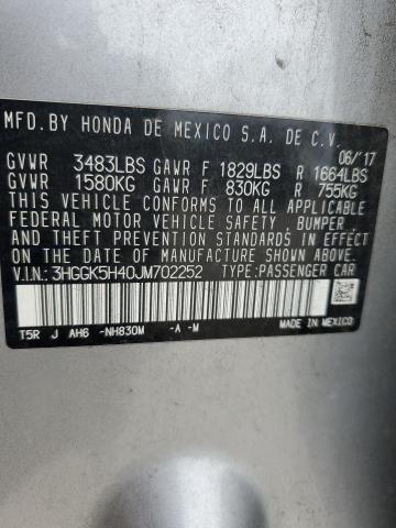 2018 HONDA FIT LX 3HGGK5H40JM702252