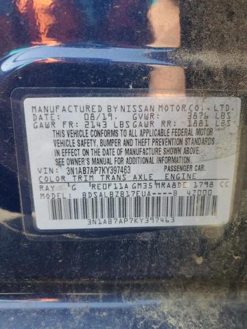 2019 NISSAN SENTRA S - 3N1AB7AP7KY397463