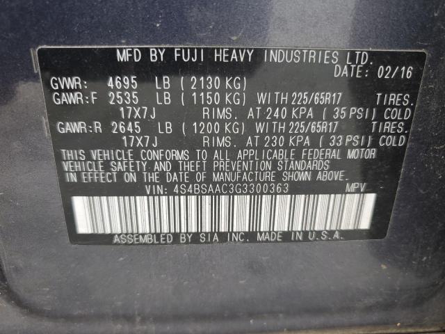 2016 SUBARU OUTBACK 2. - 4S4BSAAC3G3300363