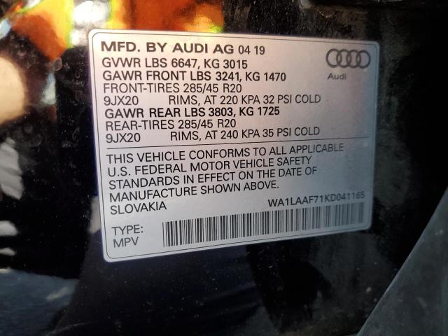 2019 AUDI Q7 PREMIUM - WA1LAAF71KD041165