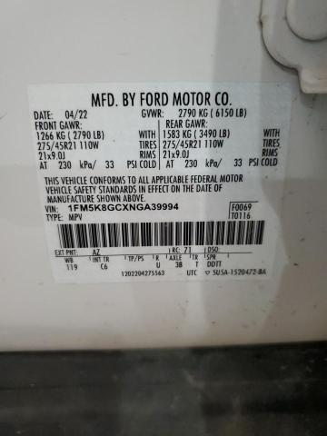 2022 FORD EXPLORER S - 1FM5K8GCXNGA39994