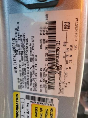 2019 FORD FUSION TIT - 3FA6P0D93KR205125