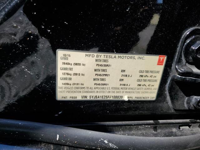 2015 TESLA MODEL S 5YJSA1E25FF108839