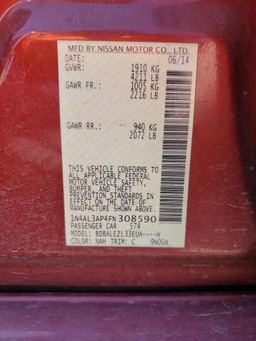 2015 NISSAN ALTIMA 2.5 1N4AL3AP4FN308590