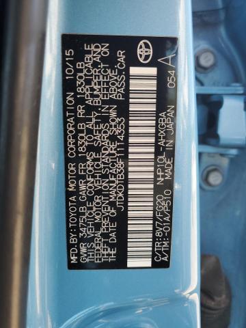 2015 TOYOTA PRIUS C - JTDKDTB38F1114353