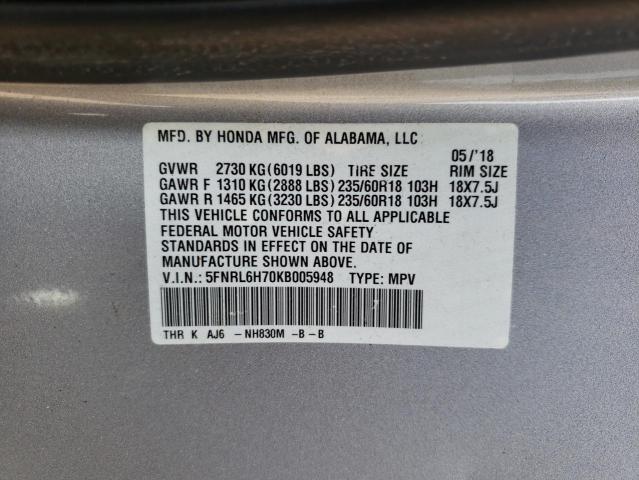 2019 HONDA ODYSSEY EX - 5FNRL6H70KB005948