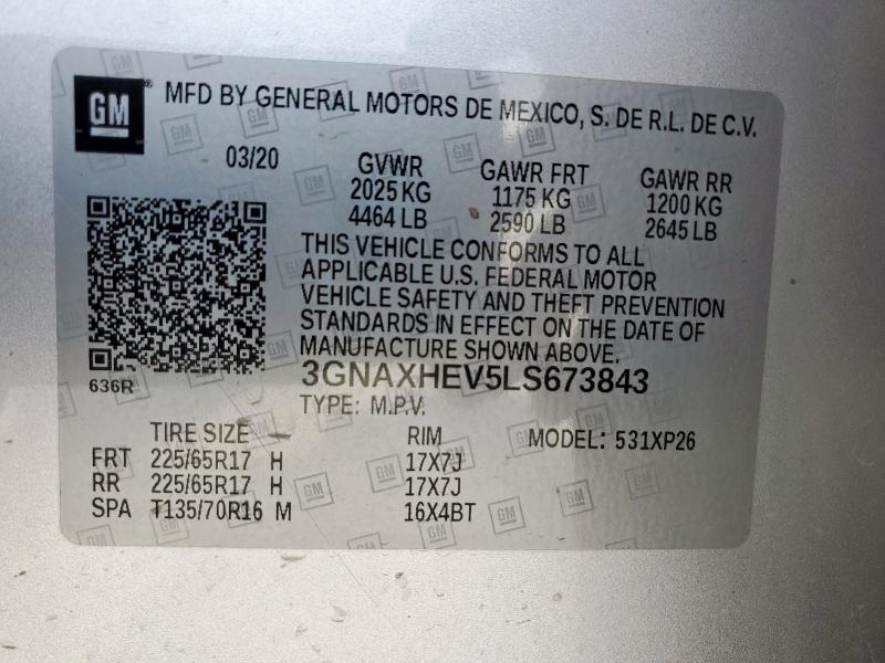 2020 CHEVROLET EQUINOX LS - 3GNAXHEV5LS673843