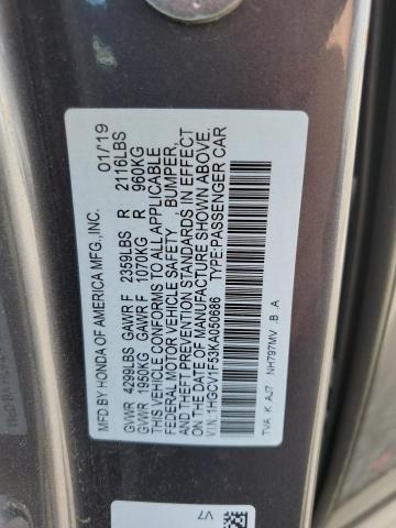 2019 HONDA ACCORD EXL - 1HGCV1F53KA050686