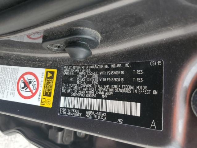 2015 TOYOTA HIGHLANDER - 5TDZKRFH0FS090050