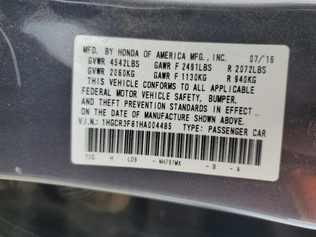 2017 HONDA ACCORD EXL - 1HGCR3F81HA004485