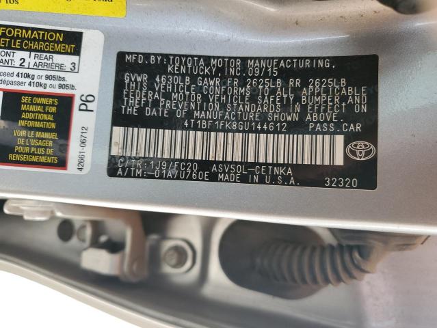 2016 TOYOTA CAMRY LE - 4T1BF1FK8GU144612