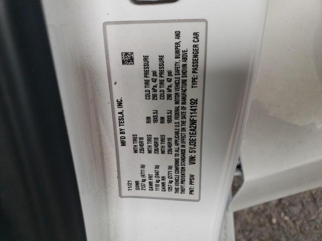 2022 TESLA MISC PARTS 5YJ3E1EA2NF114192