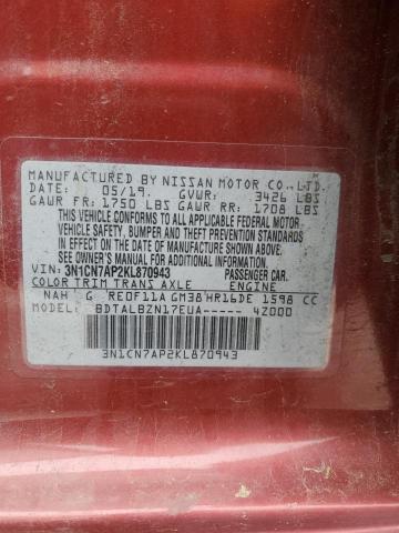 2019 NISSAN VERSA S - 3N1CN7AP2KL870943