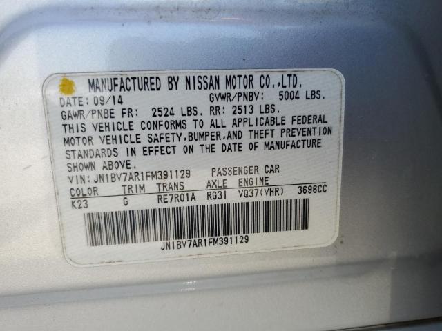 2015 INFINITI Q50 BASE - JN1BV7AR1FM391129