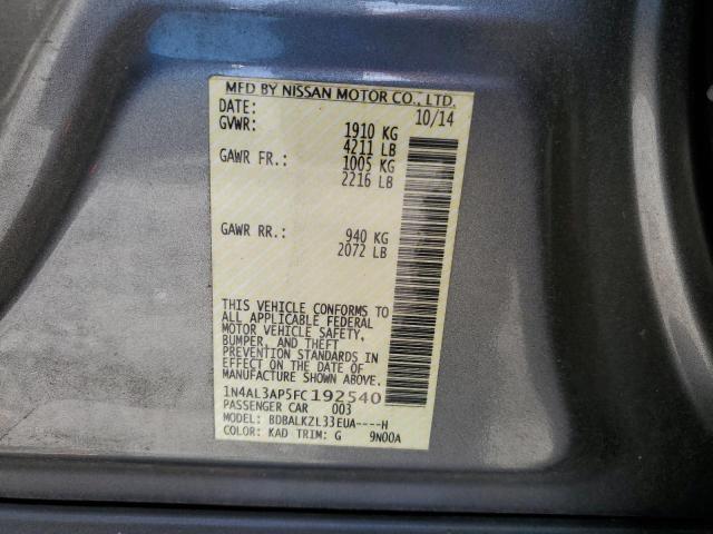 2015 NISSAN ALTIMA 2.5 - 1N4AL3AP5FC192540