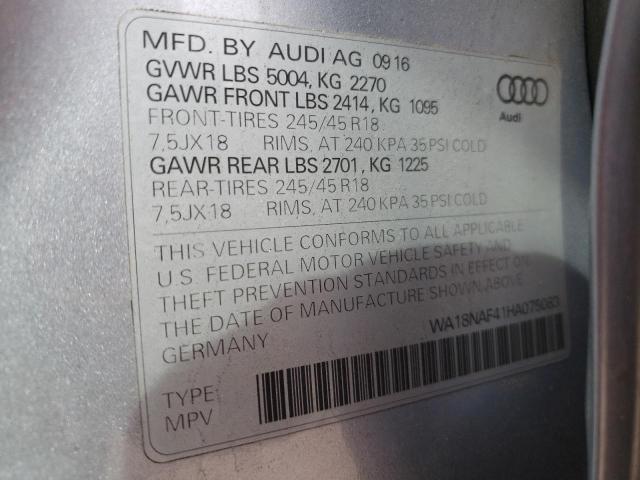 2017 AUDI A4 ALLROAD WA18NAF41HA075083