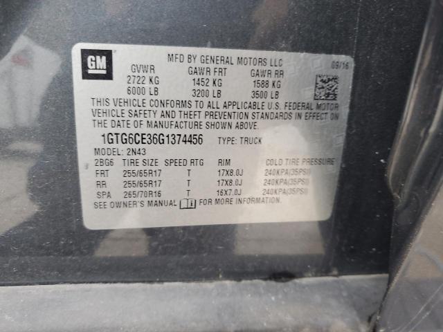 2016 GMC CANYON SLE - 1GTG6CE36G1374456