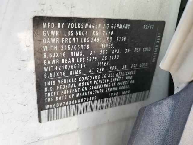 2017 VOLKSWAGEN TIGUAN S - WVGBV7AX8HK028302