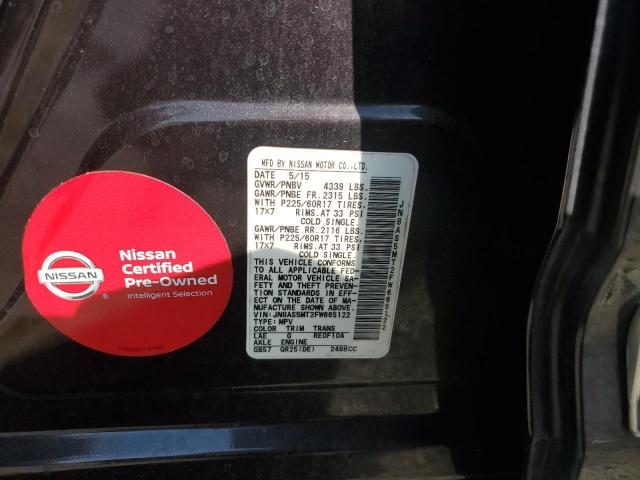 2015 NISSAN ROGUE SELE - JN8AS5MT2FW665122